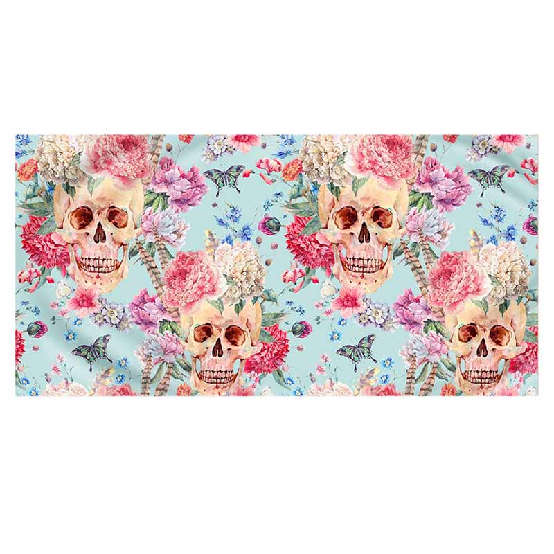 Printed skull beach towel