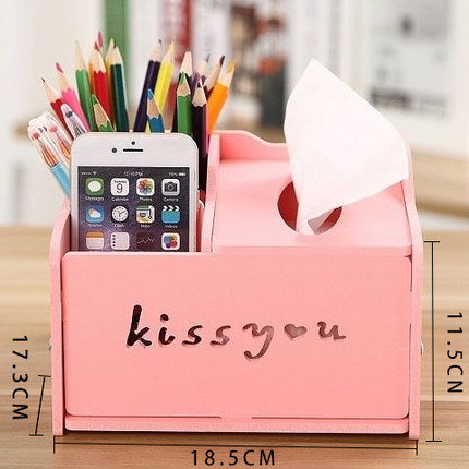 Multi-function pen holder creative student cartoon children desktop small storage box