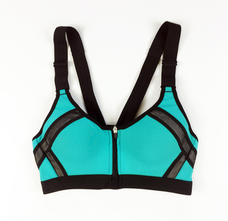 Fashion front zipper sports bra