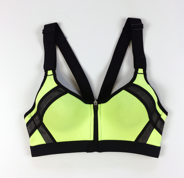 Fashion front zipper sports bra