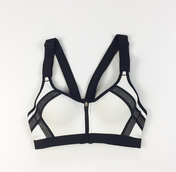 Fashion front zipper sports bra