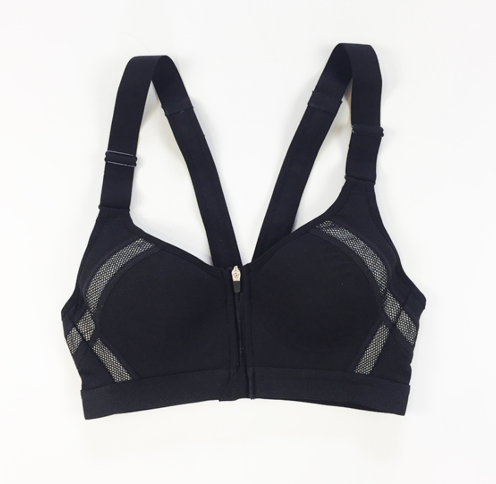 Fashion front zipper sports bra