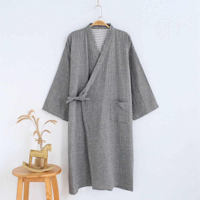 Kimono, Bathrobe, Gauze, Home Wear, Japanese Steamed Thin Night Gown