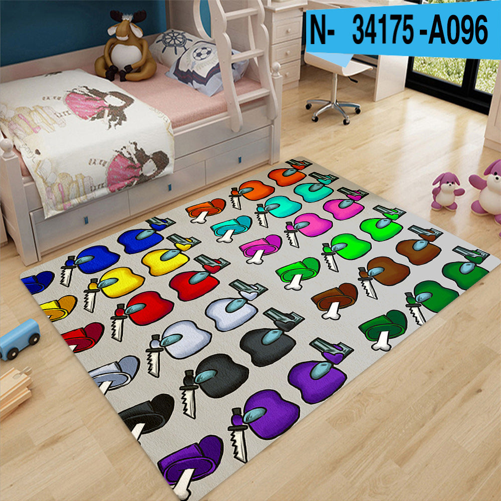 Soft And Comfortable Carpet Mat Beside Bed In Bedroom