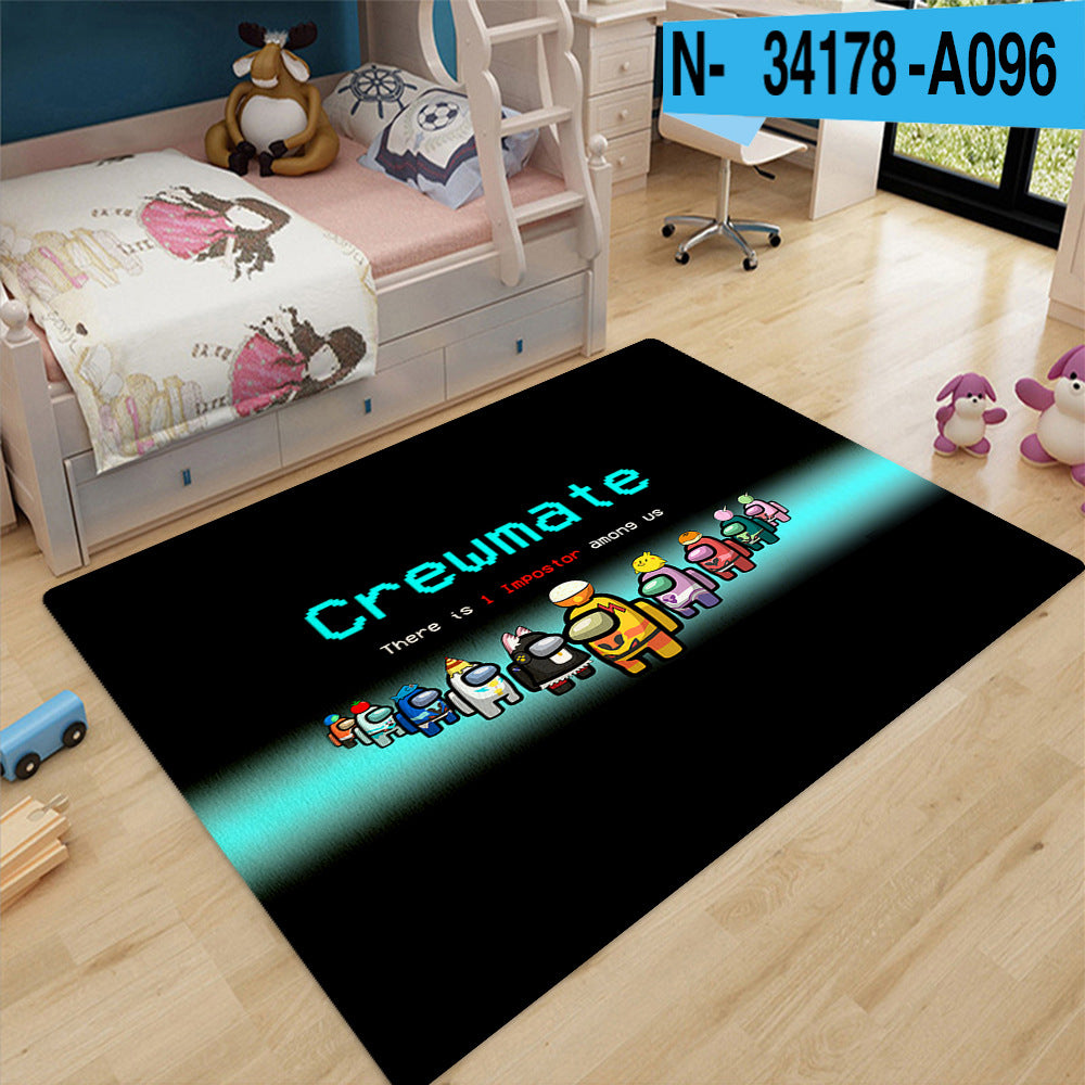 Soft And Comfortable Carpet Mat Beside Bed In Bedroom