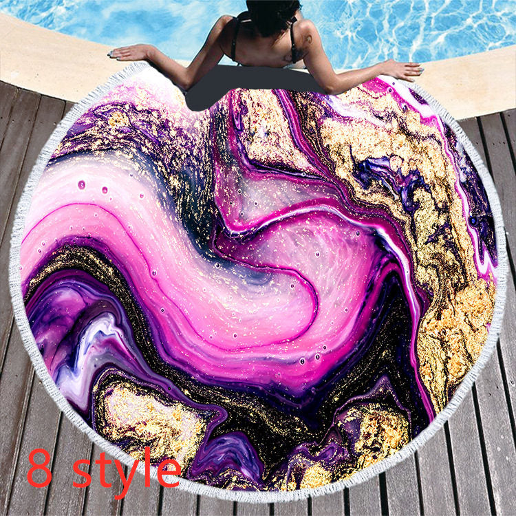 Round Printed Beach Towel Microfiber Bath Towel