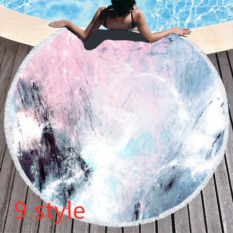 Round Printed Beach Towel Microfiber Bath Towel