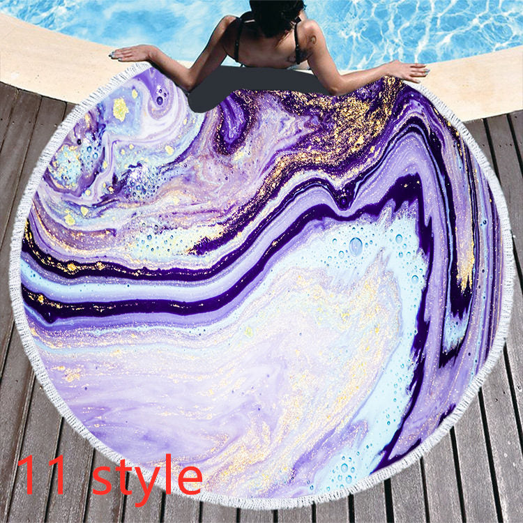 Round Printed Beach Towel Microfiber Bath Towel