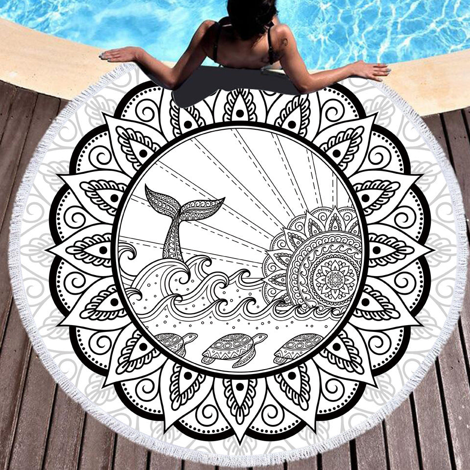 Tie-dye Colorful Digital Printing Microfiber Round Beach Towel