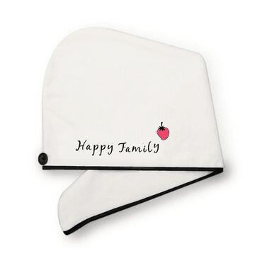 Coral Fleece Embroidered Hair Dryer Cap