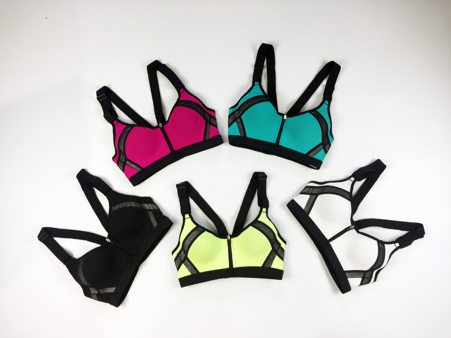 Fashion front zipper sports bra