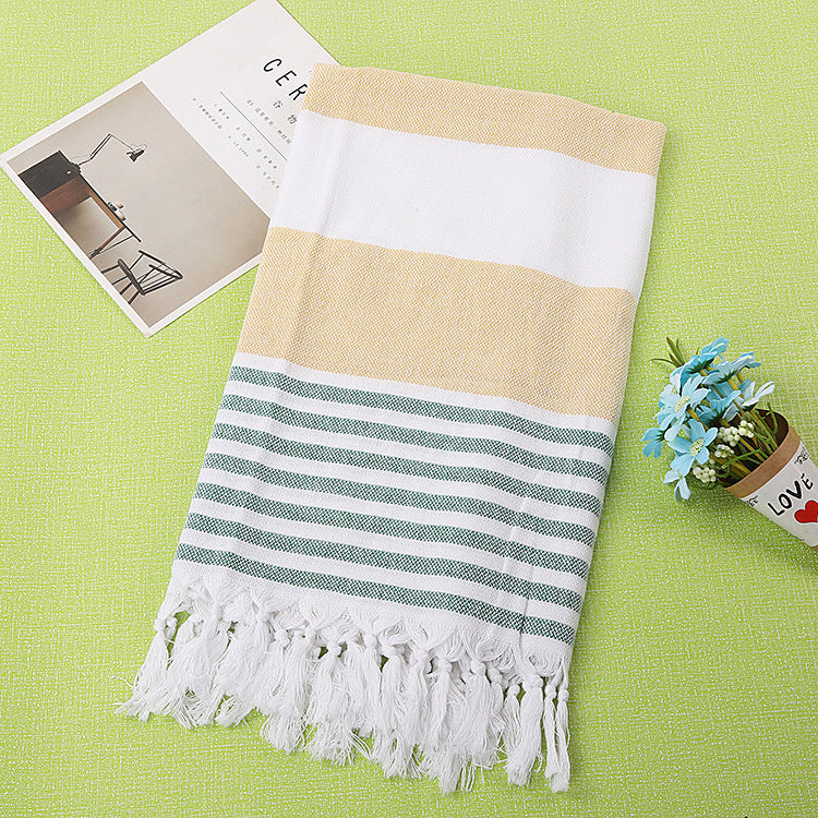 Cotton striped beach towel 100x180cm