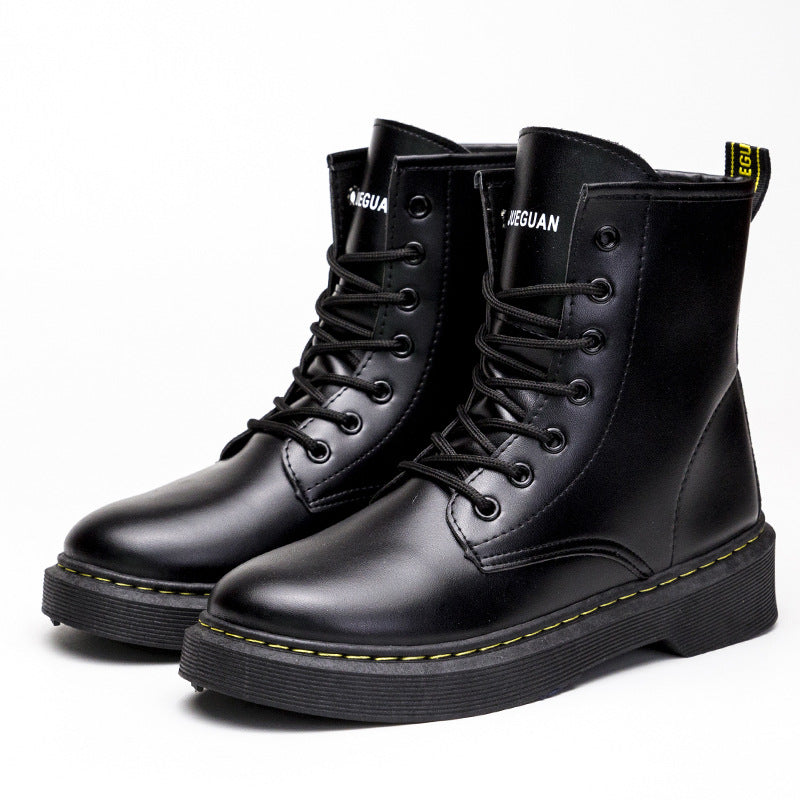 Fashion Casual Women's Shoes Student Comfortable Platform High-top PU Women's Dr Martens Boots