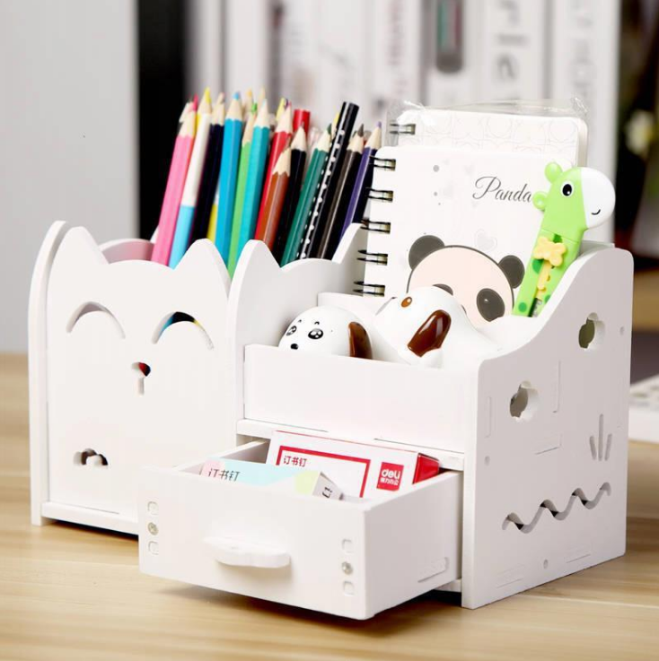 Multi-function pen holder creative student cartoon children desktop small storage box