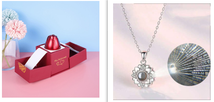 Hot Valentine's Day Gifts Metal Rose Jewelry Gift Box Necklace For Wedding Girlfriend Necklace Gifts