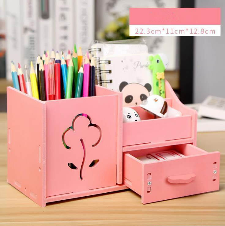 Multi-function pen holder creative student cartoon children desktop small storage box