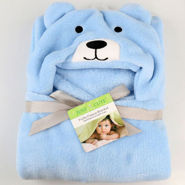 Baby fleece bath towel hooded towels bathrobe