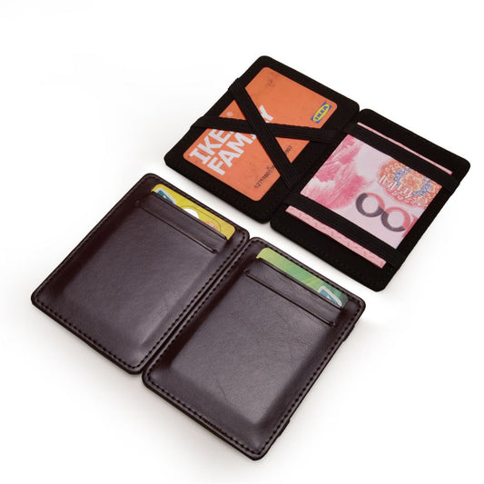 Flip PU Magic Wallet Business Card Holder