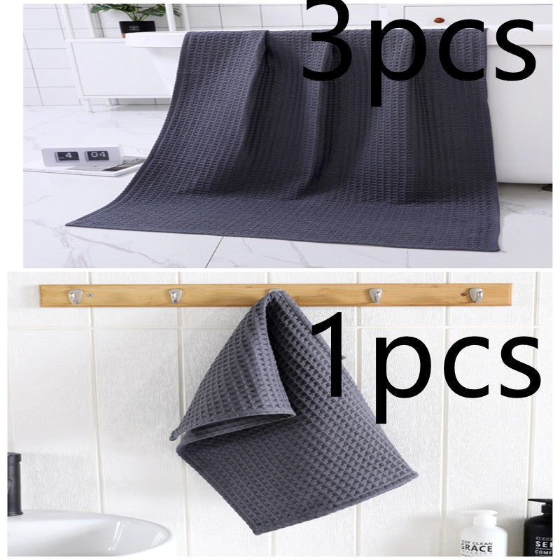 Water-absorbing  Quick-drying Pure Cotton Waffle Bath Towel